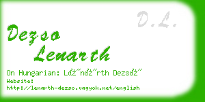 dezso lenarth business card